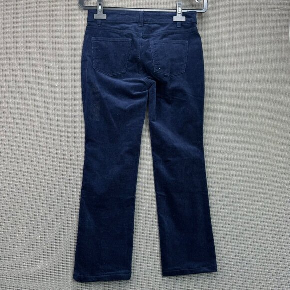 Talbots Womens Flattering 5-Pocket Straight Corduroy Pants Size 2P Navy Blue - Picture 2 of 11